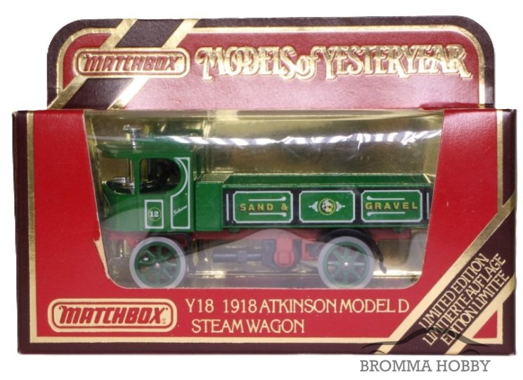 Miniature 1/43 Matchbox - Atkinson Model D Steam Lorry De 1918 - Y-18(D) - Métal - Occasion Bon état